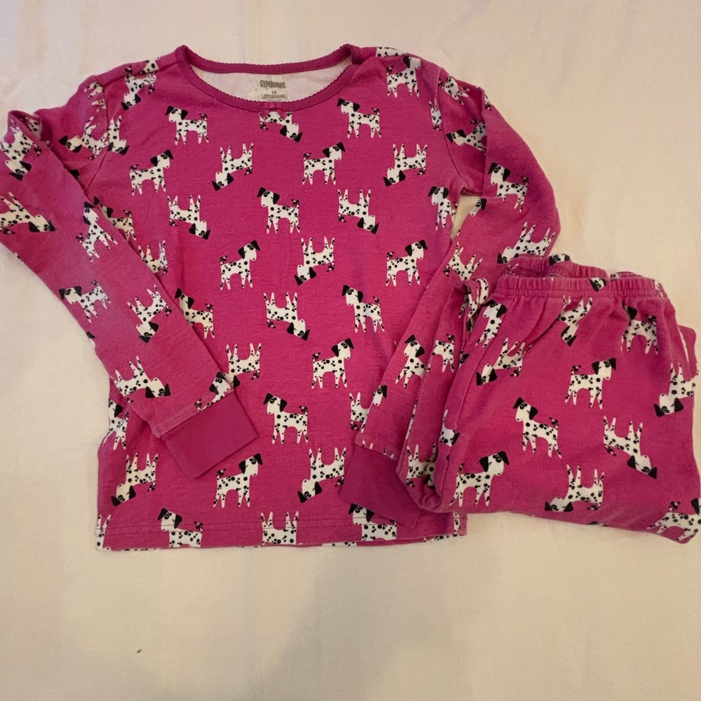 Gymboree Pink Dalmatian Kids Pajama Set size 12